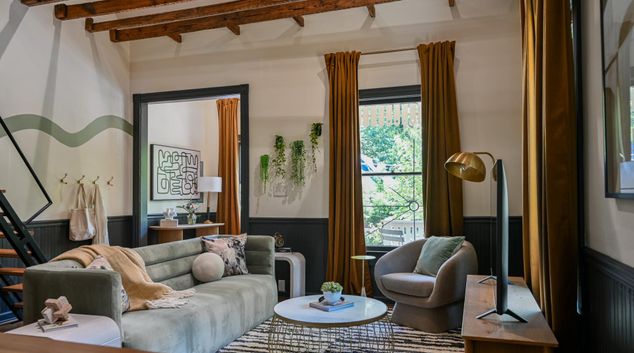 Living room at 189 Berean Ave. SE, Cabbagetown, Atlanta