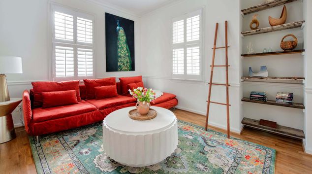 Living room at Reinhardt Street, Cabbagetown, Atlanta