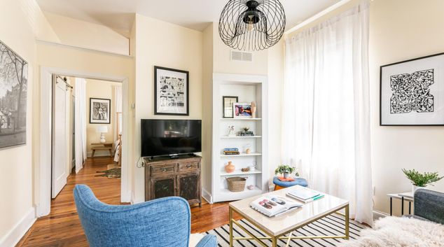 Living room at 209 Carroll Street SE, Cabbagetown, Atlanta