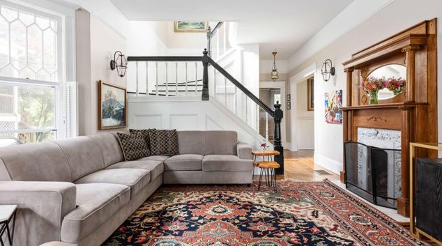 Living room at The Merry Lou, Inman Park, Atlanta