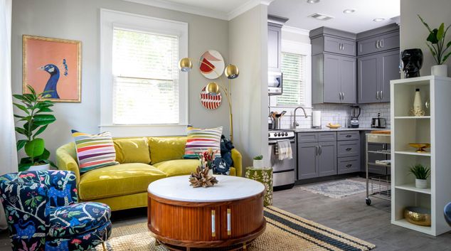 Living room at 273 Prospect Pl. NE, Old Fourth Ward, Atlanta