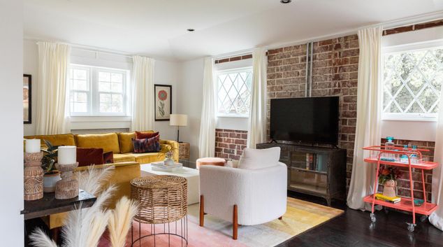 Living room at 32 Esten St. SE, Cabbagetown, Atlanta