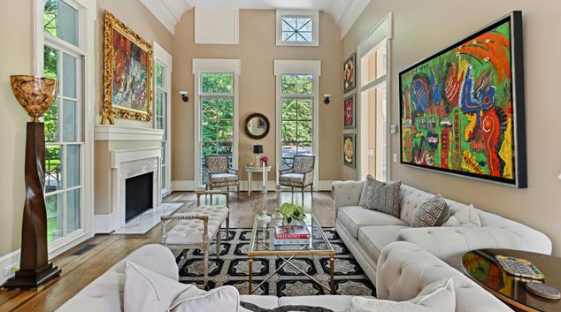 Living room at 3281 Habersham Rd. NW, South Tuxedo Park, Atlanta