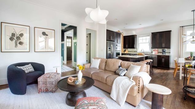 Living room at 343 Atlantis, Inman Park, Atlanta