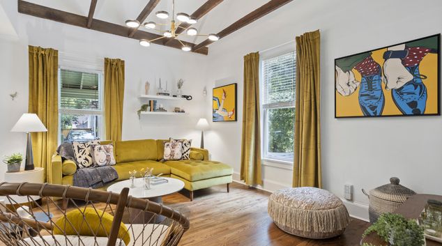 Living room at 720 Mollie Street, Cabbagetown, Atlanta
