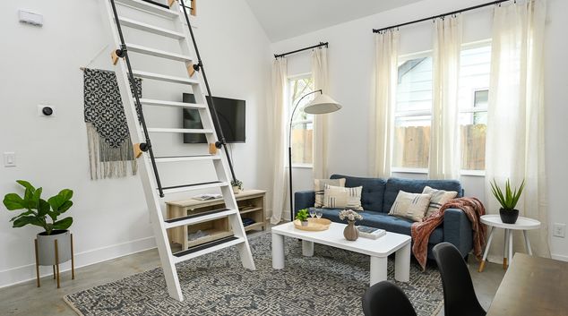 Living room at Splash Pad, Glenwood Park, Atlanta