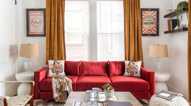 Living room at 487 Moreland Avenue, Little Five Points, Atlanta
