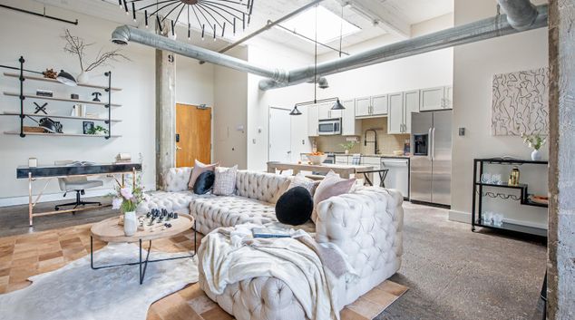 Living room at 659 Auburn, Old Fourth Ward, Atlanta
