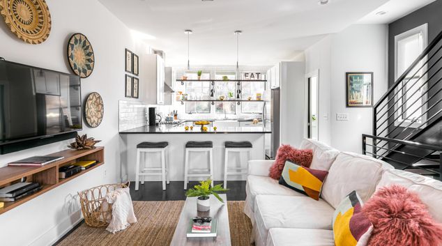 Living area at 680 Barnett St. NE, Old Fourth Ward, Atlanta