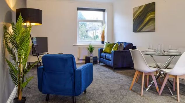 Living room at St. John's Apartments, Newsome, Huddersfield