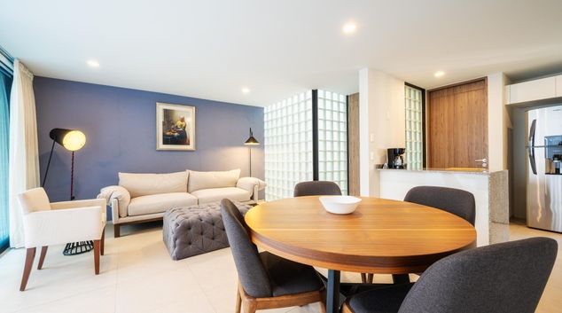 Living room at Céfiro, Coyoacan, Mexico City