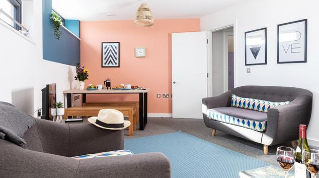 Living room at Bridge Square Apartments, Centre, Lancaster
