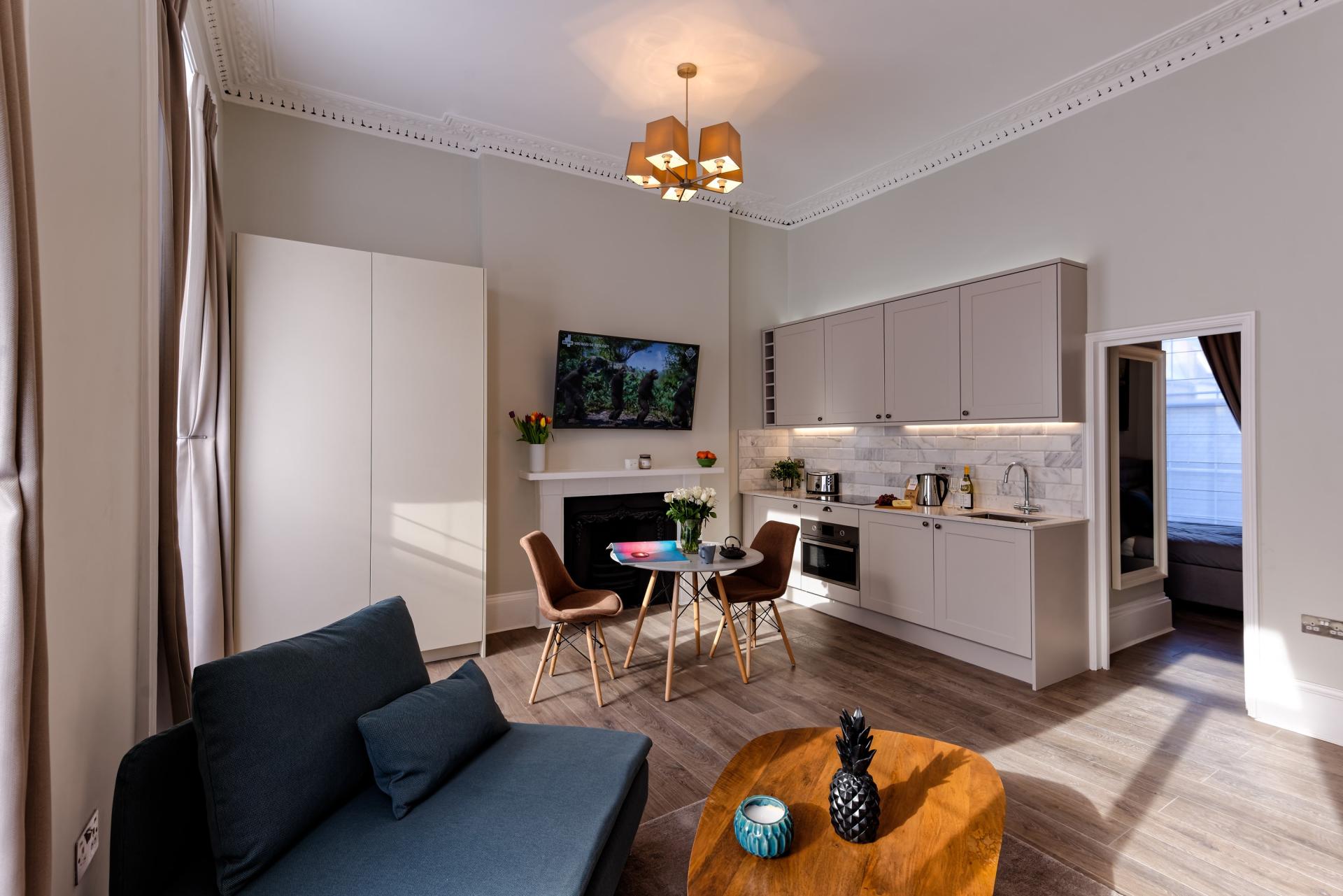 Living room at York Street Apartments, Marylebone, London