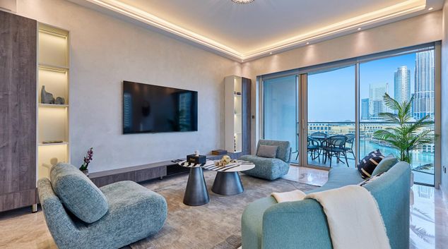 Living area at Grande Signature Residence, Yansoon, Dubai
