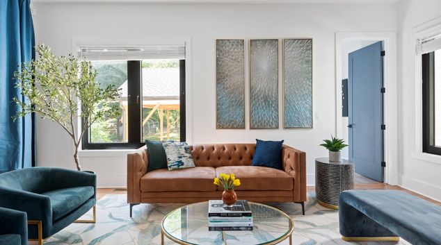 Living room at Ridgegold, Kirkwood, Atlanta