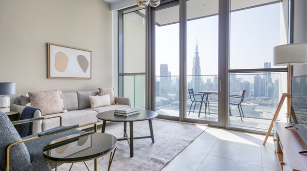 Living area at Downtown Views I, Za'abeel 2, Dubai