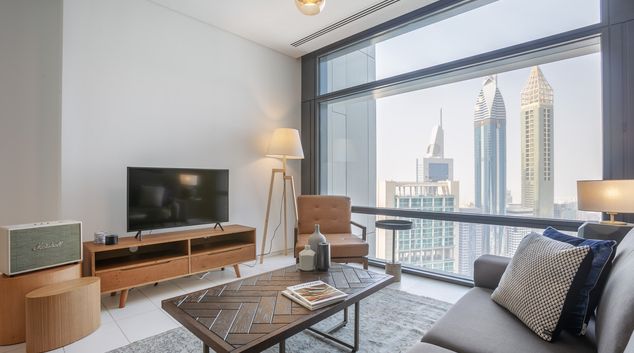 Living room at Index Tower by The Blueground, DIFC, Dubai