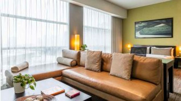 Living area at Stadia Santa Fe, Lomas De Santa Fe, Mexico City
