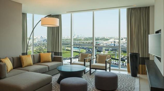 Living area at Sheraton Grand Aparthotel, Trade Centre, Dubai