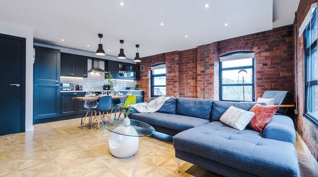 Living room at The Calls Apartments by JF Getaways, The Calls, Leeds