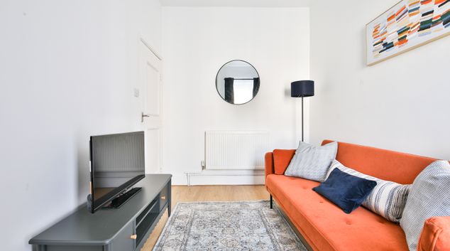 Living room at Claude Road, Roath, Cardiff