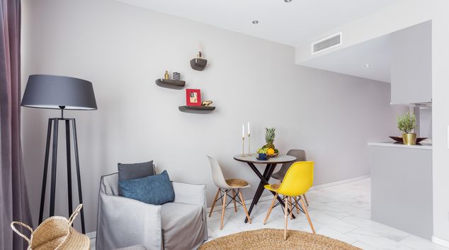Living area at Skyreach BizzStay Wohnen am Main, Westend Sud, Frankfurt