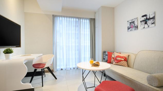Living area at Oakwood Studios Singapore, Orchard, Singapore